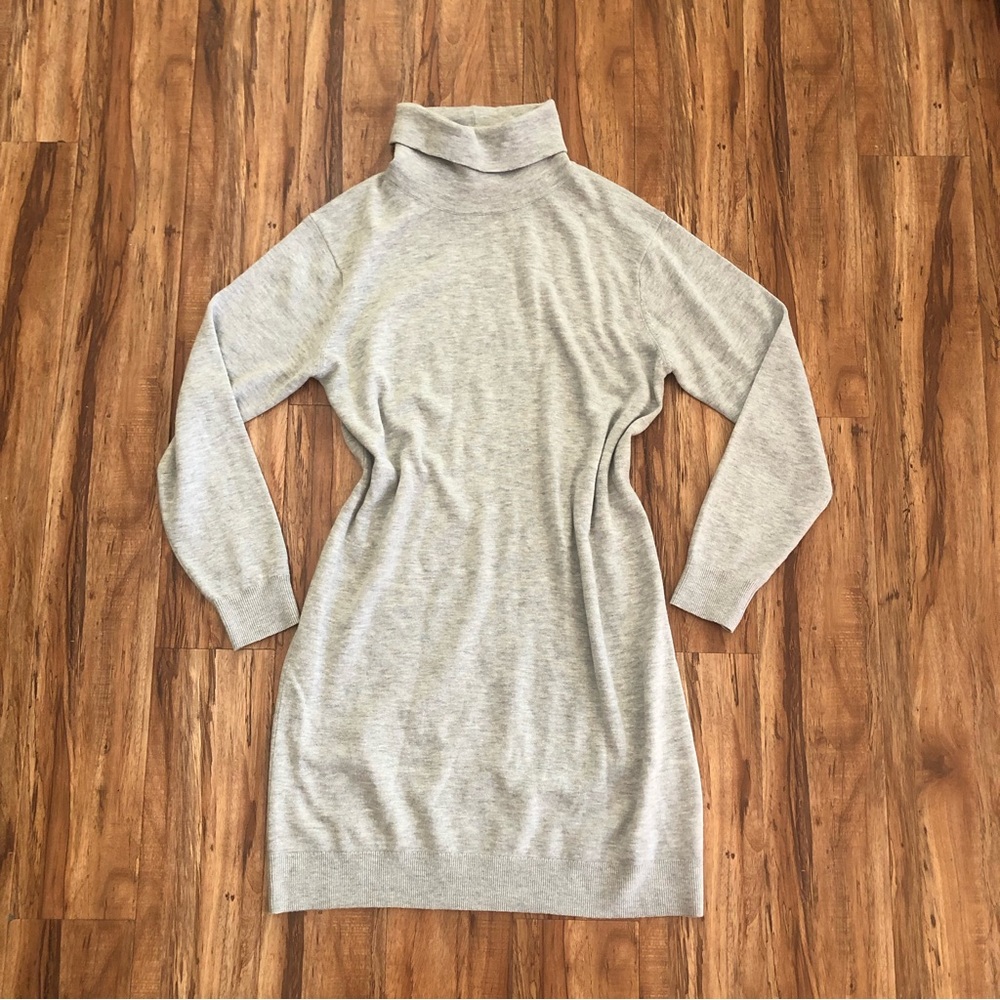 Babaton Gray Turtleneck Sweater Dress